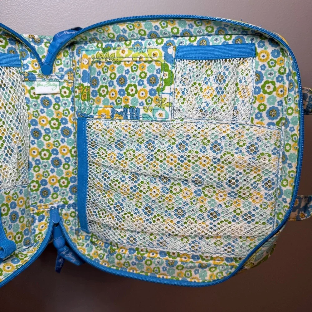 Vera Bradley English Meadow Floral Quilted Cotton Travel Tech Makeup Organizer